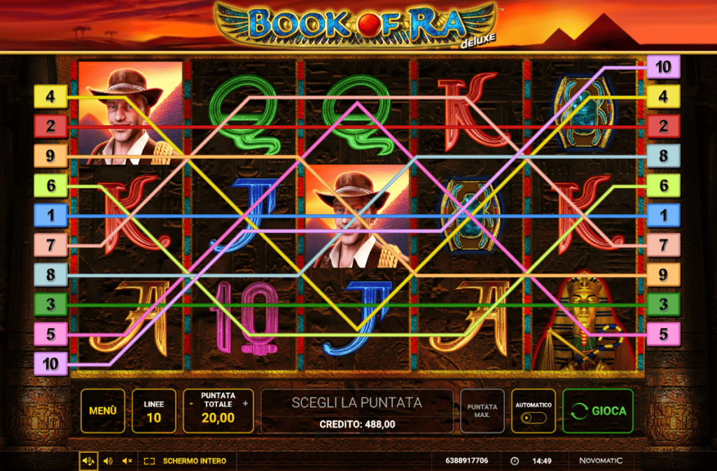 Linee del Book of Ra Deluxe
